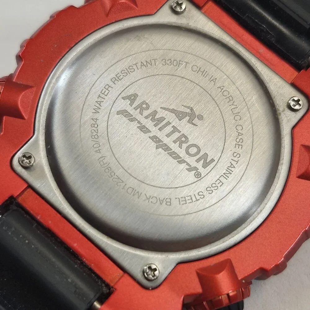Armitron Sport Digital Chronograph Watch Mens Works Month Day Date Alarm